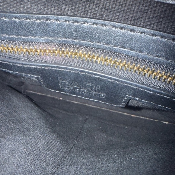 KARL LAGERFELD Kat Lock Leather crossbody 2 way bag - Picture 3 of 11